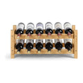 2 Tiers Bamboo Wine Rack Countertop Wine Display Stand Wine Storage Shelf Wine Bottle Holder