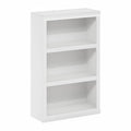 Furinno Rail 3-Tier Open Shelf Bookcase with Classic Style Edges, White