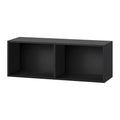 IOTXY DIY Modular Cube Bookcase - CubeXY Customizable Stackable Expandable Basic Shelving Units, 2-Cube Wooden Open Bookshelf for Miscellaneous Storage Organizer, Black