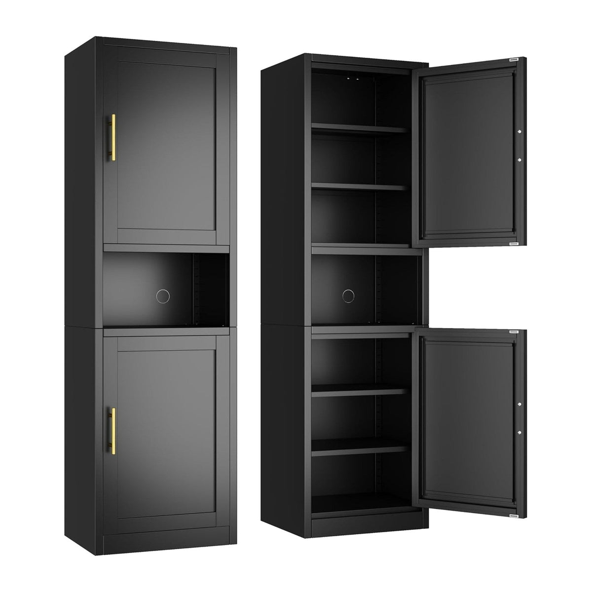 Ckzbx Tall Narrow Storage Cabinet 66.93" H Tall Bathroom Cabinet Metal Pantry Cabinets, 4 Adjustable Shelves for Kitchen, Home Office, Living Room, Dinning Room (20 inches Wide Black)