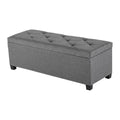 DUMOS Upholstered Storage Bench, End of Bed Ottoman, Extra Large 46.5 Gal (176L) Internal Volume, Foot Stool for Bedroom, Living Room, Sturdy Storage Chest, Dark Grey, 43.3" L x 15.7" W x 15.7" H