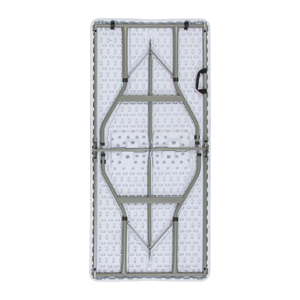 EMMA + OLIVER 5-Foot Granite White Adjustable Bi-Fold Plastic Folding Table | Lightweight, Easy Storage, Event and Banquet Table