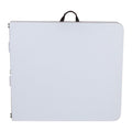EMMA + OLIVER 5-Foot Granite White Adjustable Bi-Fold Plastic Folding Table | Lightweight, Easy Storage, Event and Banquet Table