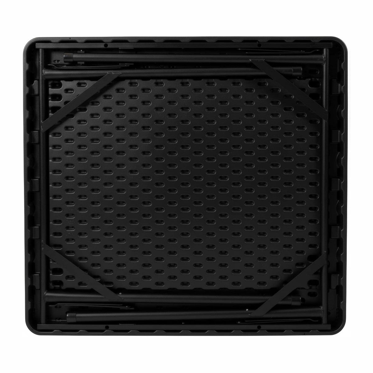 Flash Furniture 34.5" Black Folding Card Game Table | 4-Player, Cup Holders, Green Playing Surface, Portable