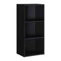 Hodedah Import 3 Shelf Bookcase, Black