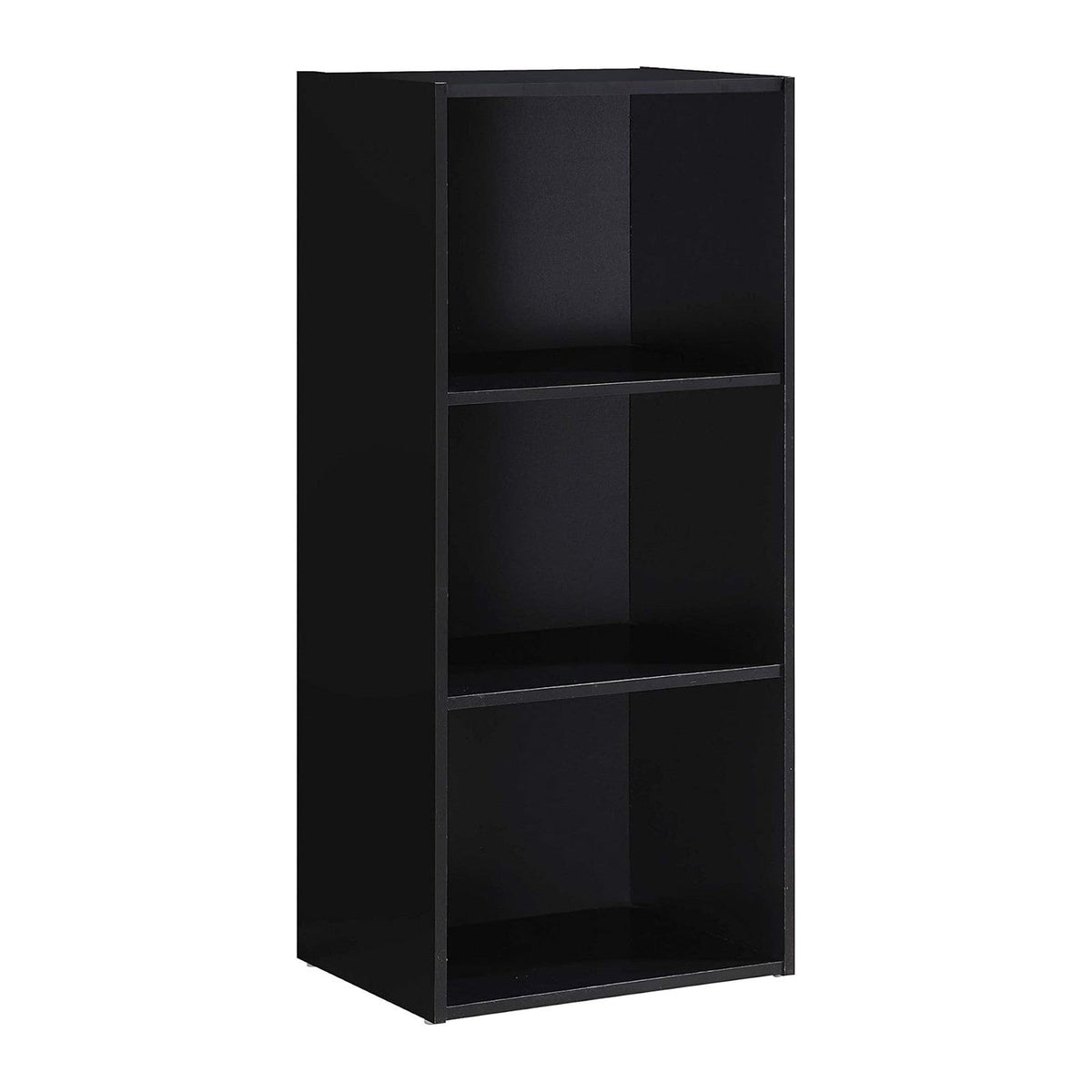 Hodedah Import 3 Shelf Bookcase, Black