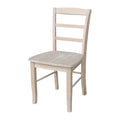 IC International Concepts Set of 2 Madrid Solid Wood Chairs, Unfinished
