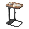 Kitstorack Ultra Stable & Durable End Table, Ajustable Height C Shaped Side Table for Couch, Sofa Side Table with Thickened Metal Frame for Living Room, Bedroom, Rustic