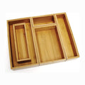 Lipper International 88005 Bamboo Wood Drawer Organizer Boxes, Assorted Sizes, 5-Piece Set