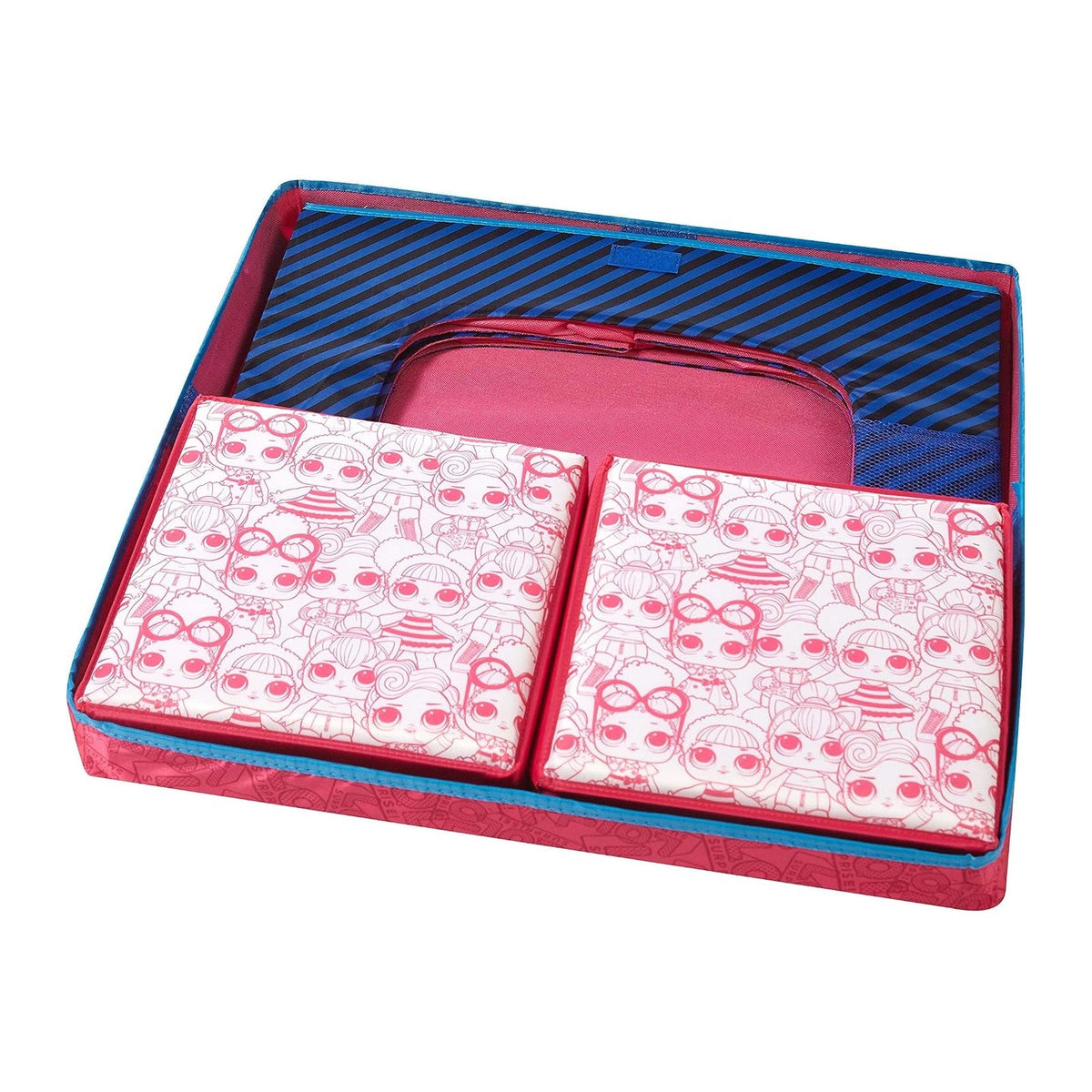 LOL Surprise 3 Piece Collapsible Table and Chair Set with Storage Table and 2 Ottomans