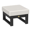 LuxCraft Poly Lanai Deep Seat Cushioned Outdoor Ottoman Table Padded Footrest Foot Stool for Outside Patio Deck Pool Porch Garden - USA Amish Made (Black, Canvas Fabric)