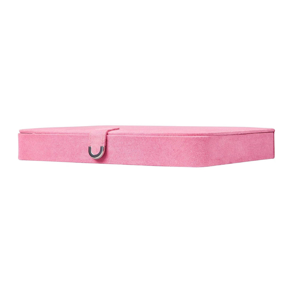 Mele and Co Cameron Plush Fabric Jewelry Box in Pink