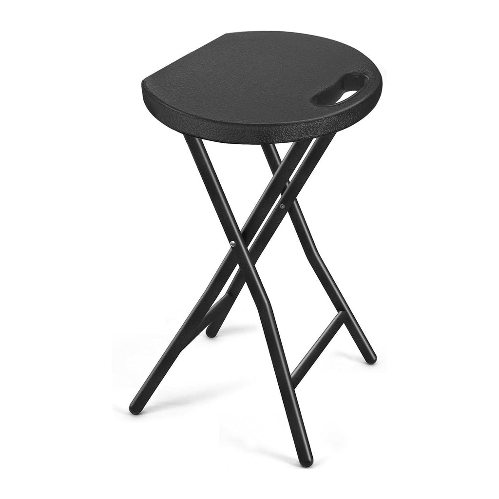 Portable Folding Chair with Handle, Heavy Duty Round Fold Stool Chair | 500lbs Capacity for Adults, 18 Inch Foldable Stool for Dorm, Kitchen, Vanity, Church and Outdoor use