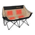 REALEAD Heated Double Camping Chair - Heated Loveseat Camping Chairs for Adults with 3 Heat Levels and 4 Heating Zones - Oversized Heated Chairs Outdoor Sports Supports 650 lbs Battery NOT Included
