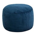 Round Stuffed Pouf Ottoman (Blue, 26" D x 26" W x 18" H)