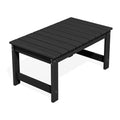 SERWALL HDPE Outdoor Coffee Table with Umbrella Hole, Black