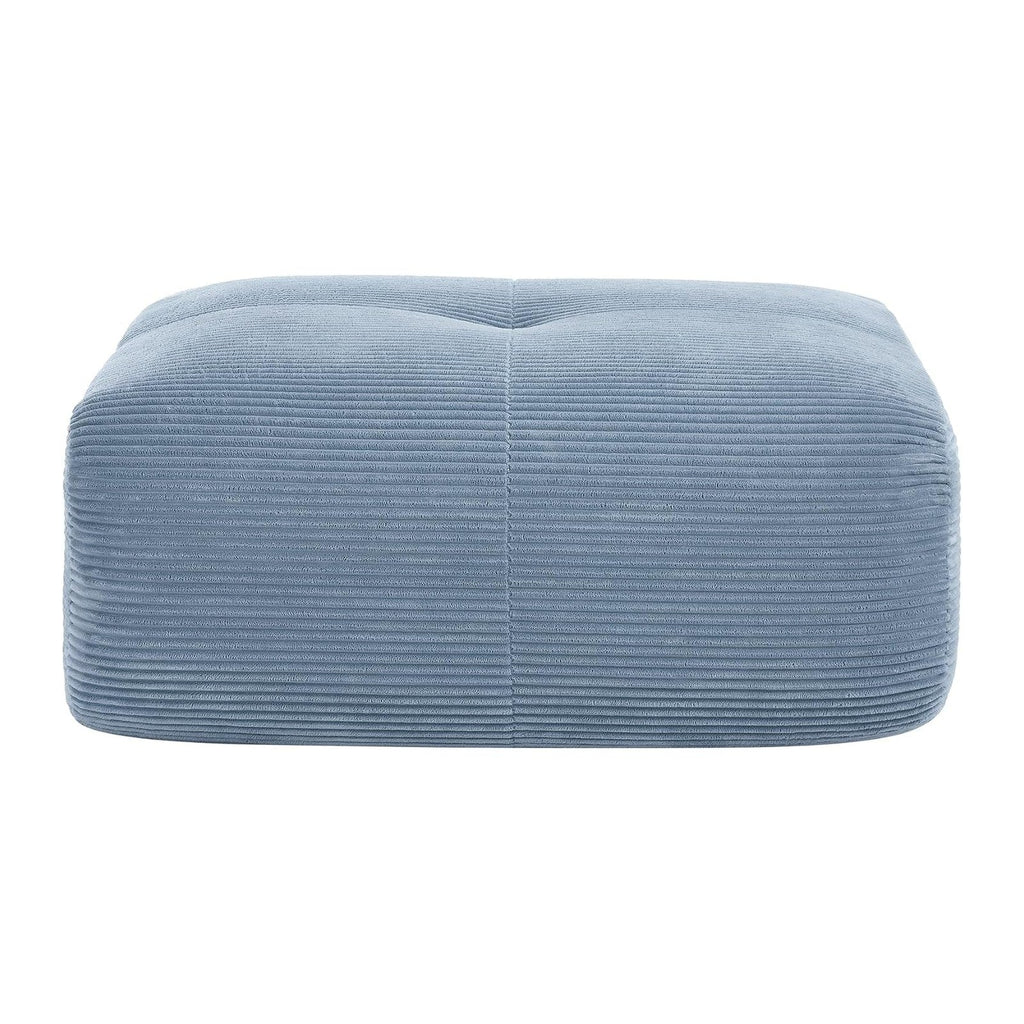 SoarFlash Corduroy Sectional Sofa Ottoman,Blue