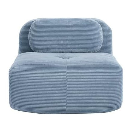 SoarFlash Sectional Middle Position Sofa, Blue | Modern Lounge Couch with Deep Seat and Movable Ottoman, Modular Convertible Sponge Sleeper Sofas with Chaise for Home House