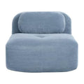 SoarFlash Sectional Middle Position Sofa, Blue | Modern Lounge Couch with Deep Seat and Movable Ottoman, Modular Convertible Sponge Sleeper Sofas with Chaise for Home House