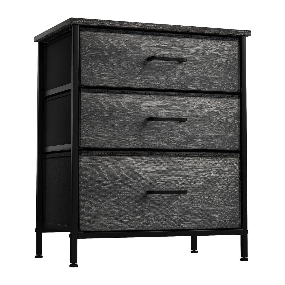 Sorbus Nightstand for Bedroom (3 Multi-Sized Drawers, Gray Wood)