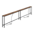SUPERJARE 110.2 Inch Sofa Table with 2 Power Outlets and USB-C Port | 5.9 Inch Narrow Console Table with Storage, Extra-Long, for Entryway Hallway Couch Behind Sofa, Small Spaces, Rustic Brown