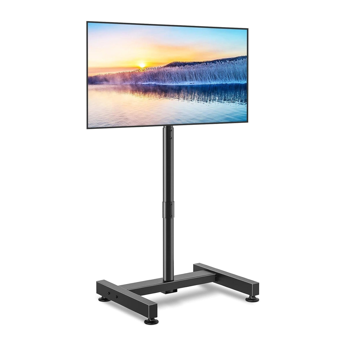 TVON TV Floor Stand for 13-50 inch LCD LED Flat/Curved Panel Screen TVs up to 44 lbs, Height Adjustable TV Stand Mount with VESA 200x200, Portable TV Stand for Bedroom, Dorm Room, Office | Tilting and Rotating Mount, Portrait to Landscape, Height