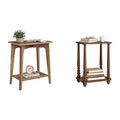 VASAGLE Small Rectangular End Table, Accent Nightstand for Small Spaces,Honey Brown ULET332K01 and Chestnut Walnut ULET294KX01S